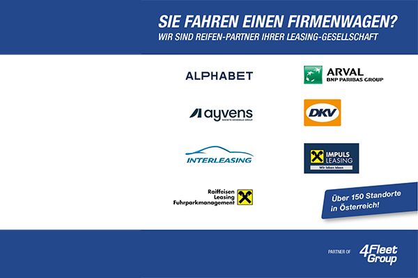 Wir sind Reifen-Partner Ihrer Leasing Gesellschaft 4Fleet Group